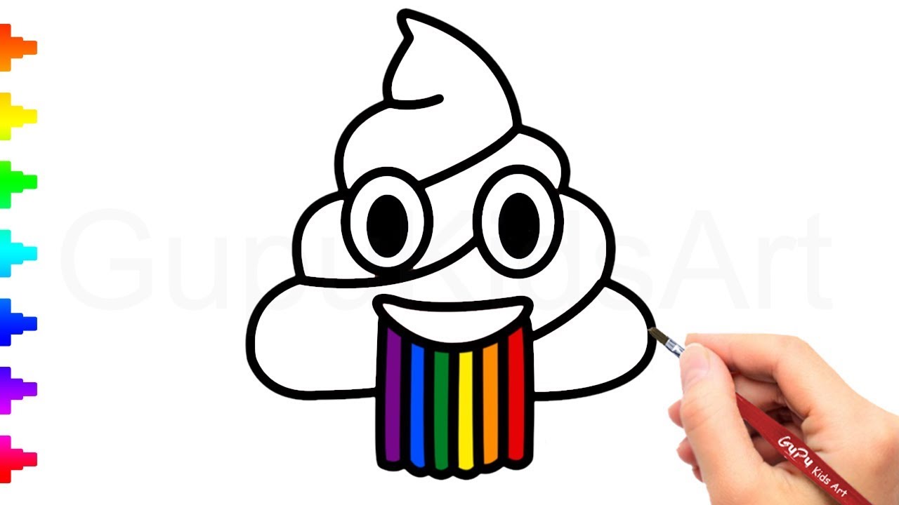 1280x720 How To Draw Poop Emoji Drawing And Coloring For Kids