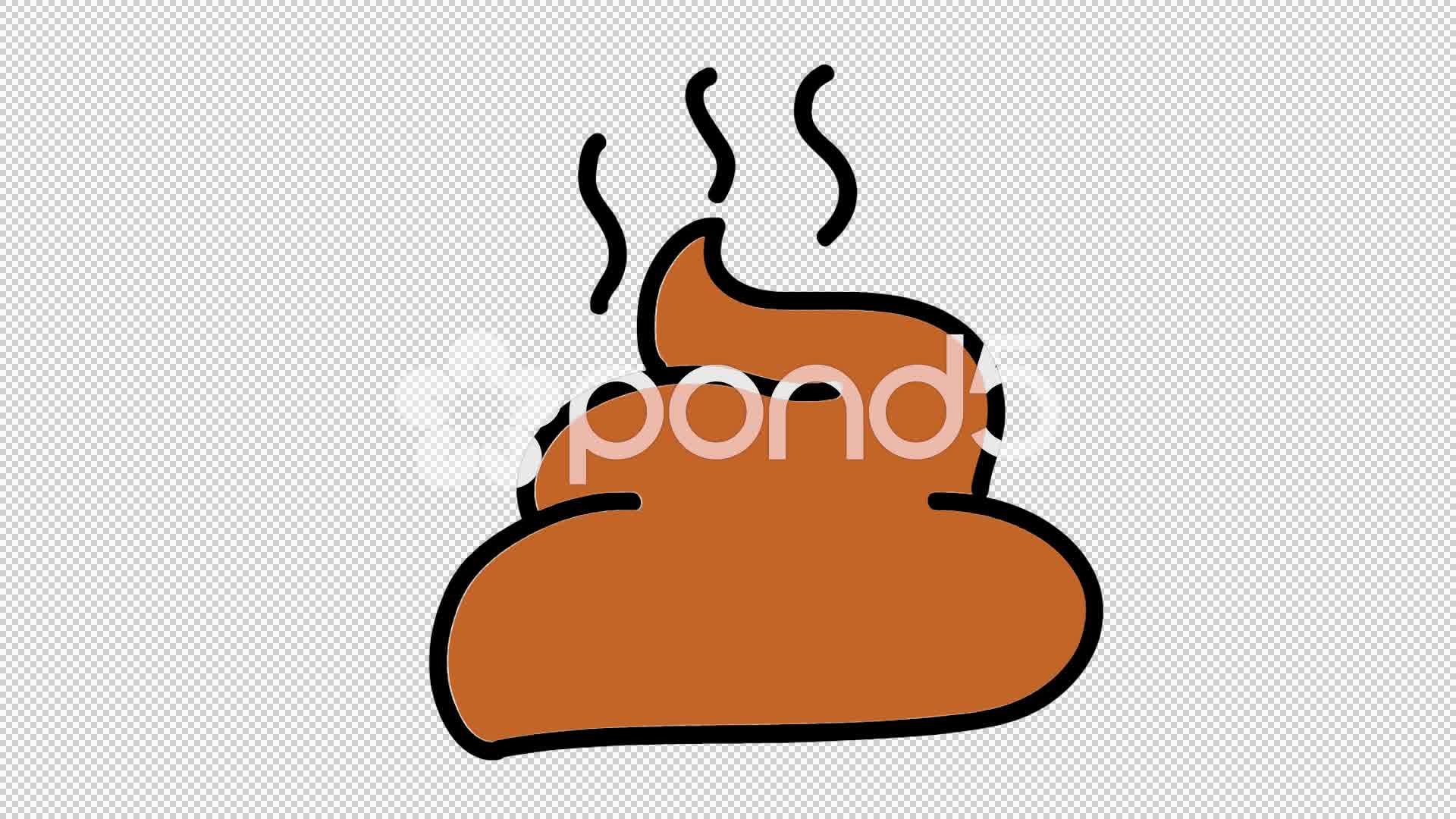 1920x1080 Poop Hand Drawn Color Icon Animation With Transparent Background