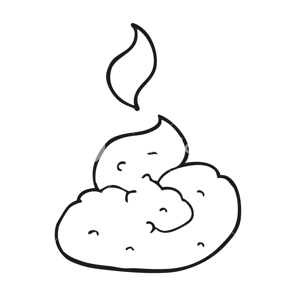 1000x1000 freehand drawn black and white cartoon gross poop royalty free
