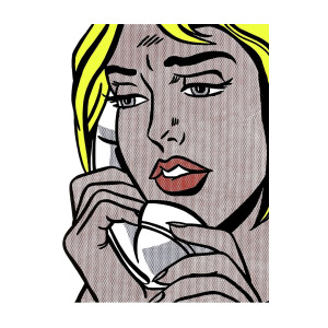 300x300 pop art girl talking on the phone, roy lichtenstein painting
