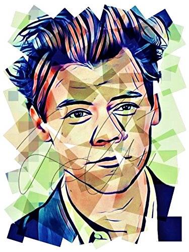375x500 Harry Styles Pop Art Squares Sketch Drawing Print Poster Hand