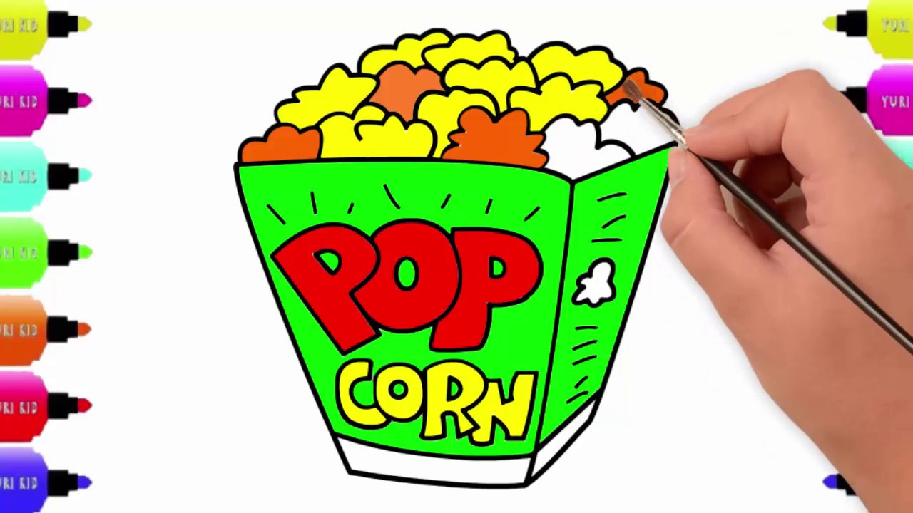 1280x720 Popcorn Drawing Easy Step