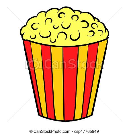 450x470 Popcorn Icon Cartoon Popcorn Icon In Cartoon Style Isolated