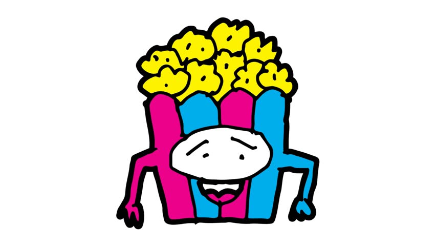 852x480 Kids Drawing White Screen With Theme Of Popcorn
