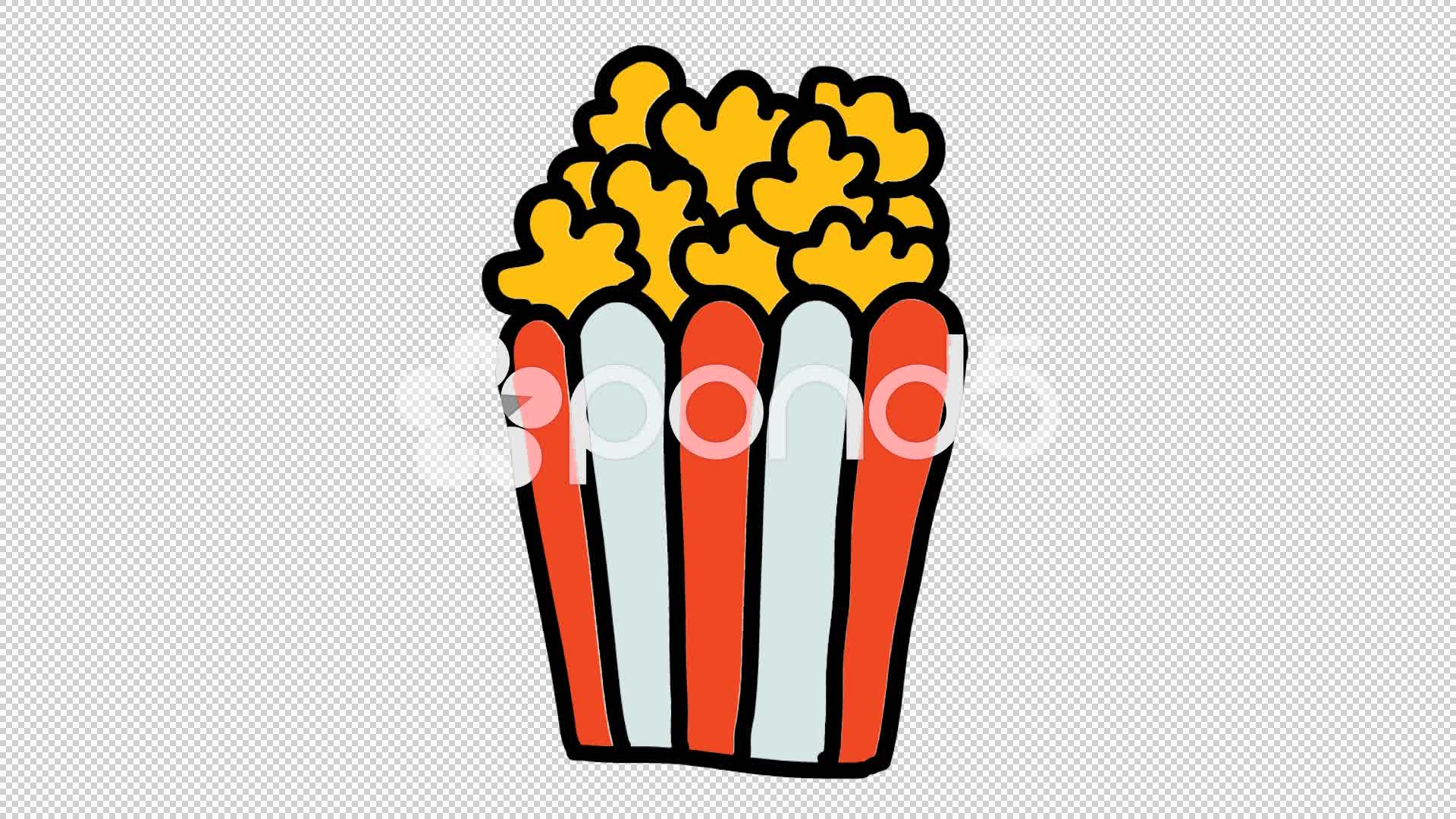 1920x1080 Popcorn Animation With Transparent Background Footage