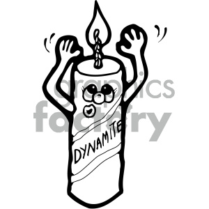 300x300 Vector Art Patriotic Firecracker Bw Clipart Royalty Free Image