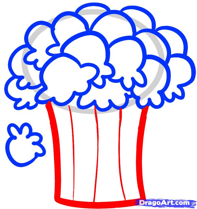 751x797 How To Draw Popcorn, Popcorn, Step