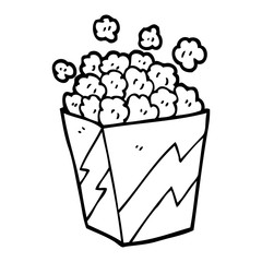 240x240 Line Drawing Cartoon Popcorn