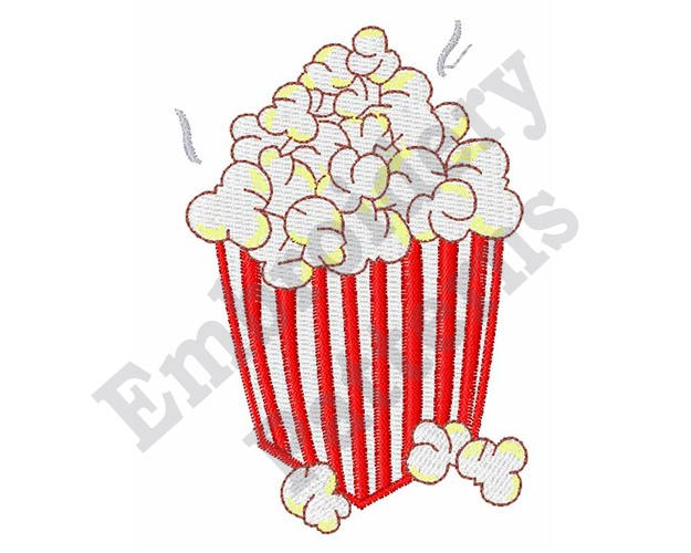 625x500 Bucket Of Popcorn Machine Embroidery Design X Hoop Etsy