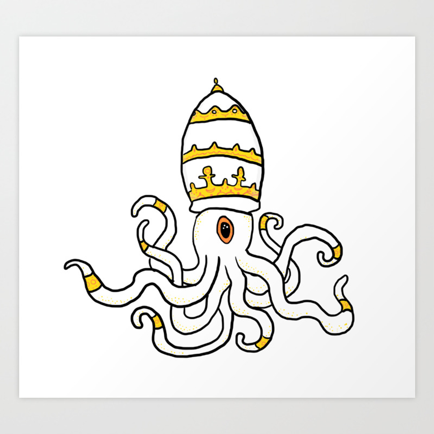 1500x1500 Squid Pope Art Print