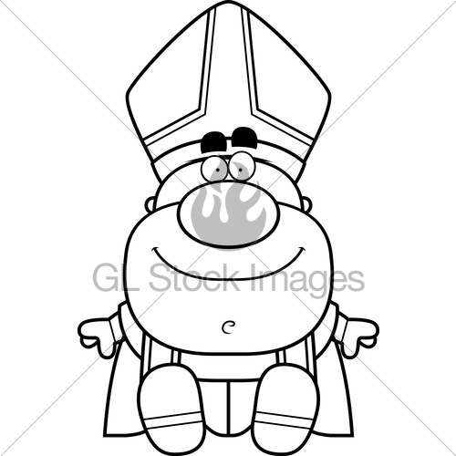 500x500 Cartoon Pope Sitting Gl Stock Images