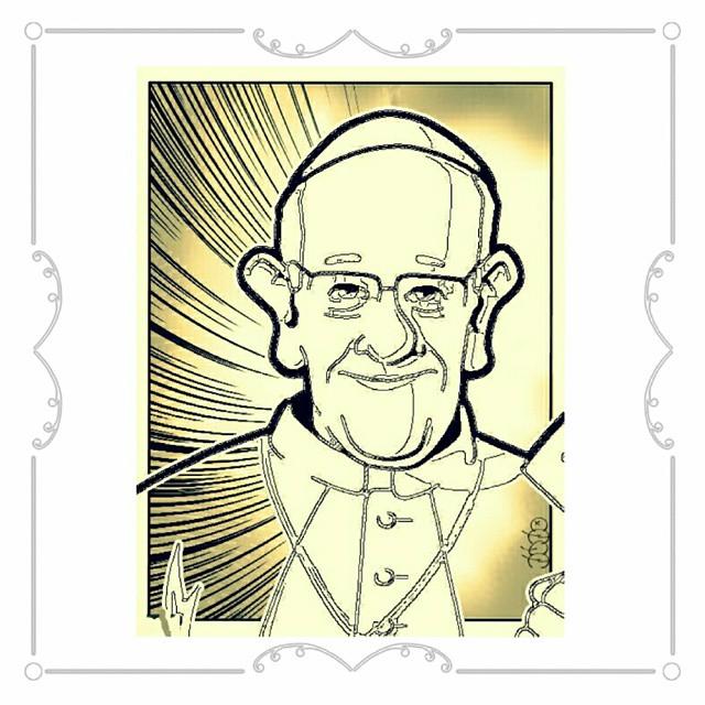640x640 Pope Francis Caricature Greeting Card For Sale