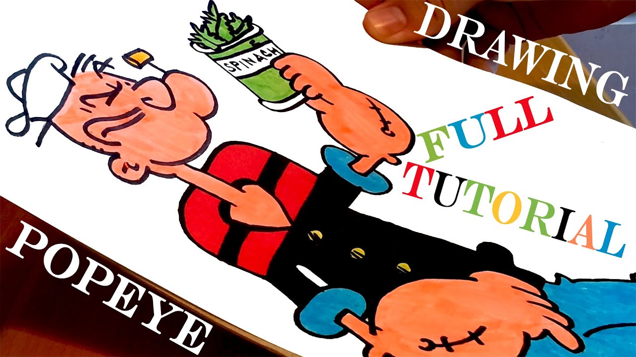 1280x720 how to draw popeye the sailor man step
