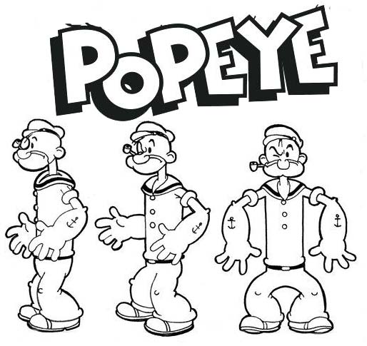514x485 fun popeye coloring pages for children