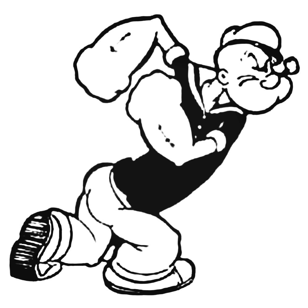 Popeye Cartoon Drawing Clipartmag Sketch Coloring Page.
