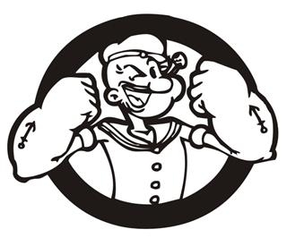 320x266 Popeye Decal Sticker