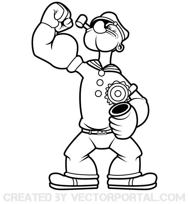 600x650 Popeye Vector Image
