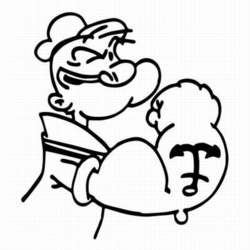 250x250 Popeye Car Sticker