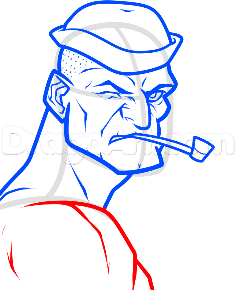 771x946 How To Draw Realistic Popeye, Step