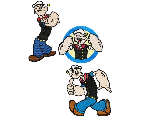 600x500 Popeye Machine Embroidery Designs In Package For Instant Download