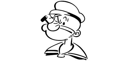 425x266 White Popeye Decal Window New Sticker Automotive