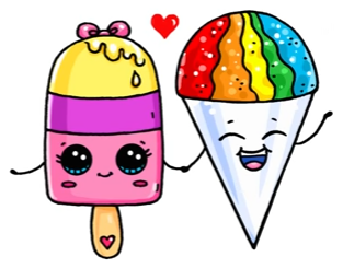 313x245 Popsicle Snow Cone Artdrawings Kawaii Drawings, Cute Kawaii