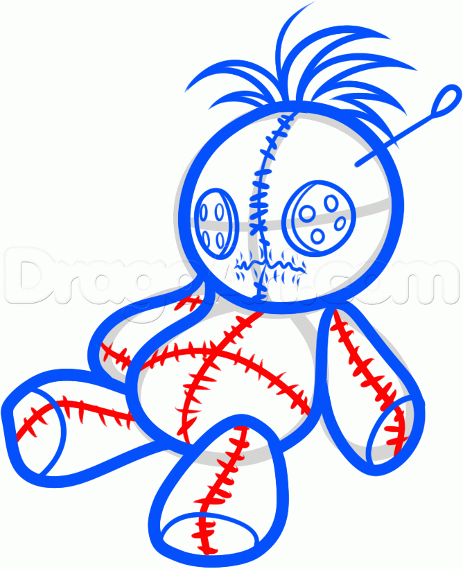 668x821 how to draw a voodoo doll step drawings in doll drawing