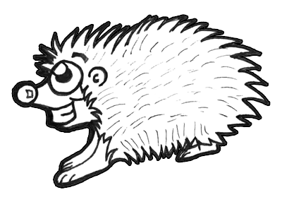 400x279 How To Draw Cartoon Porcupines With Easy Step