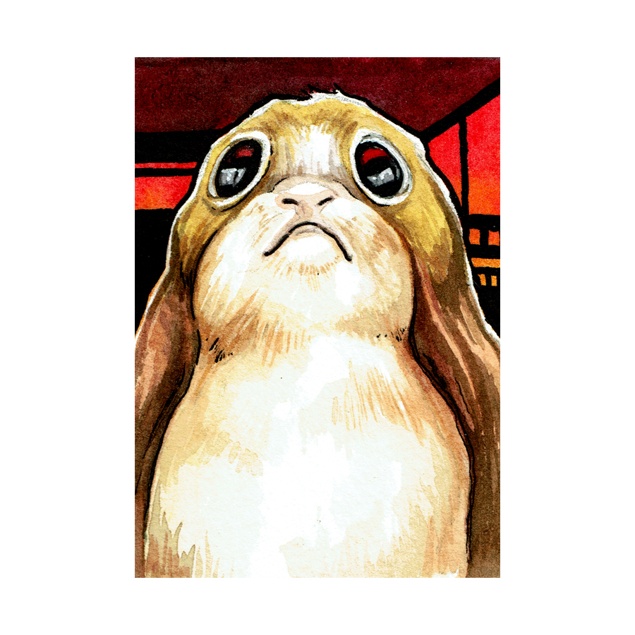 900x900 Porg Star Wars Original Art Card X Atc Aceo