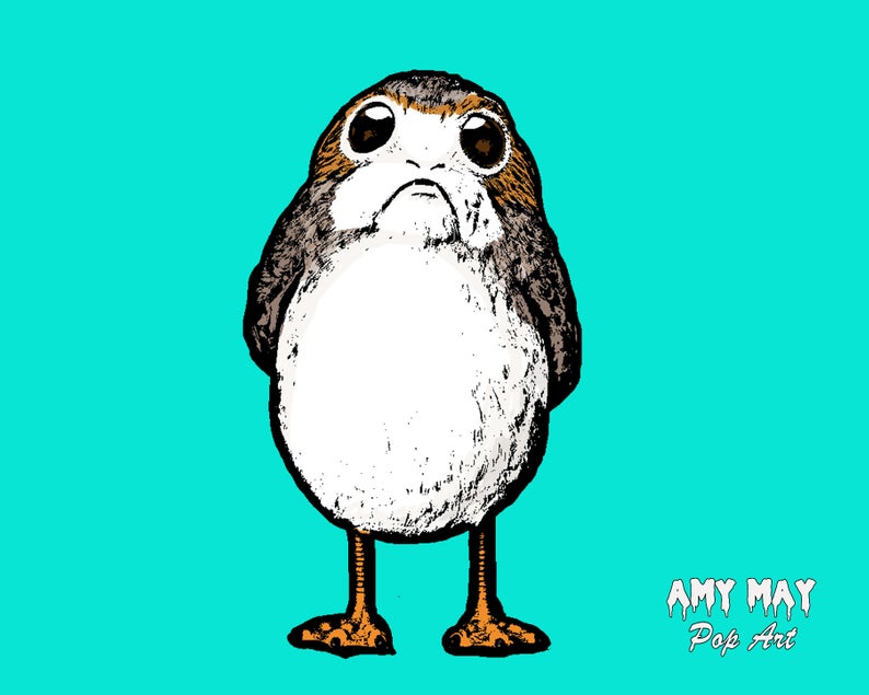 794x635 Porg Pop Art Star Wars Porg Print Porg Print Etsy