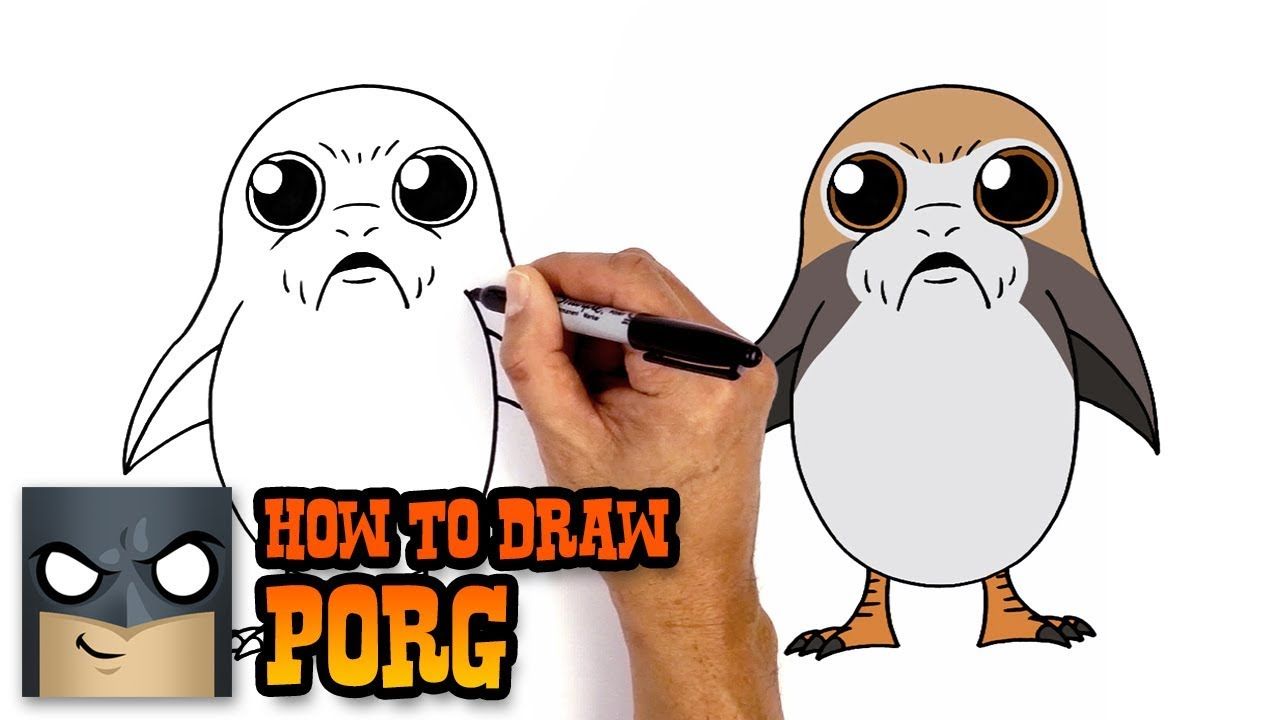 1280x720 How To Draw Porg Star Wars Art In Star Wars Cartoon