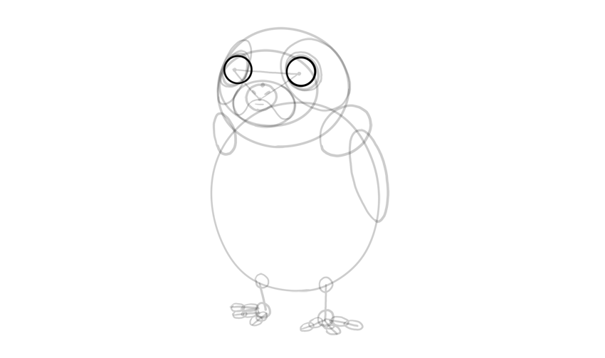 850x503 How To Draw A Porg From Star Wars