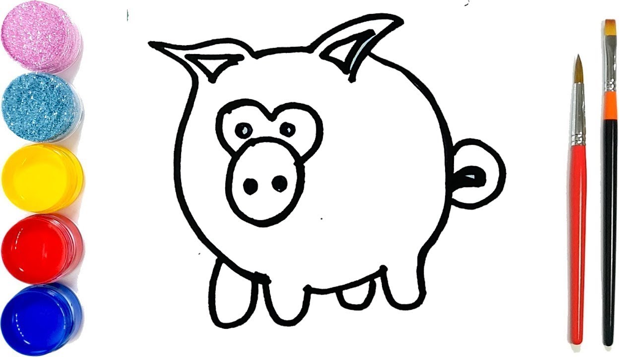1280x720 Pork Coloring And Drawing For Kids, Toddlers Toy Art Tv