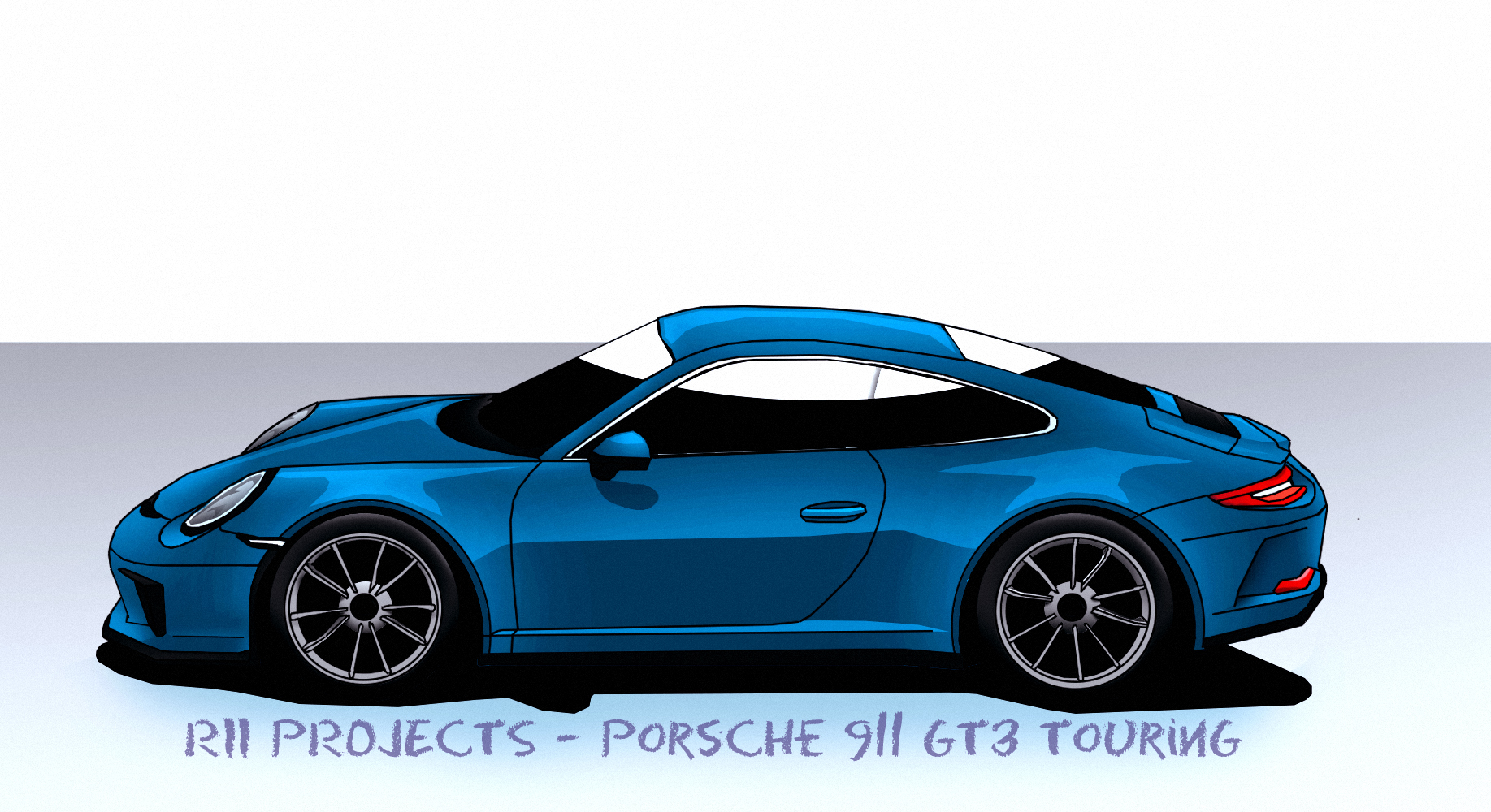 1835x1000 Porsche Touring Drawing