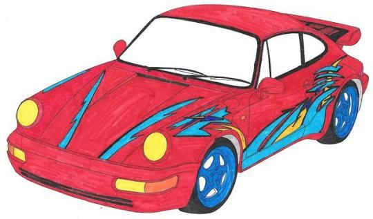 540x317 Drawing Driver Car Vinyls Cars, Porsche, Drawings