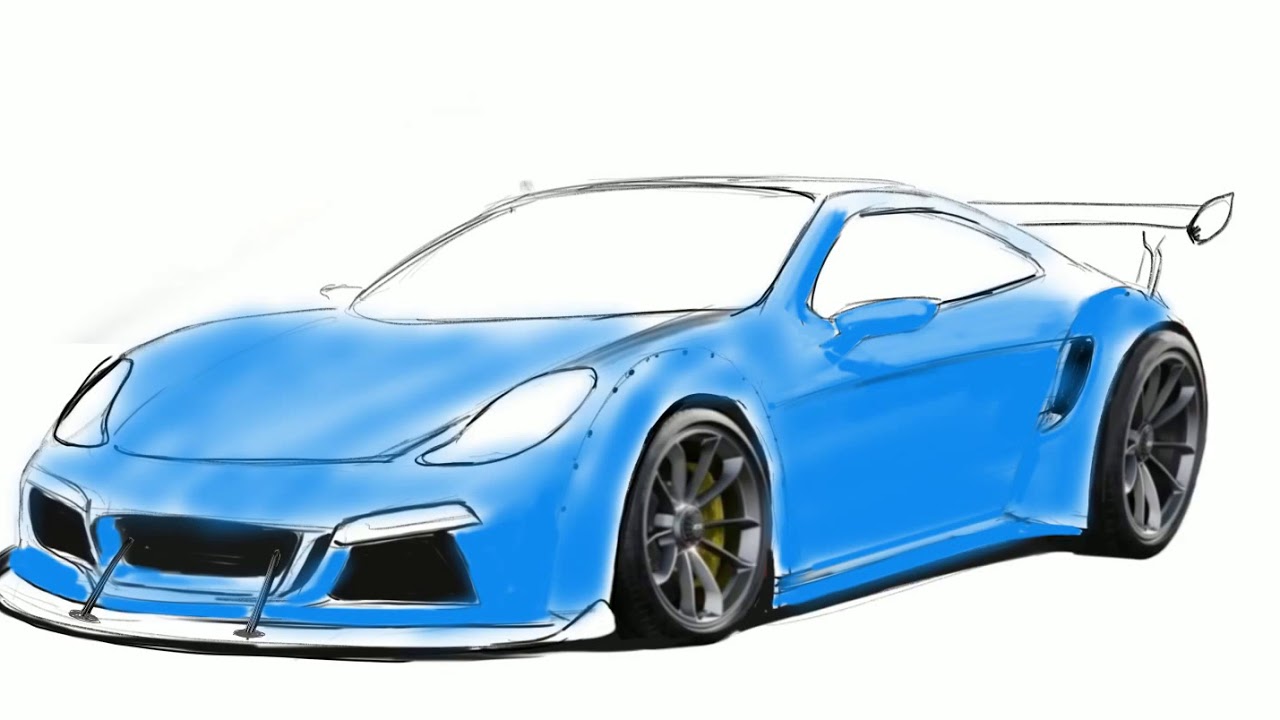 1280x720 Porsche Liberty Walk Drawing