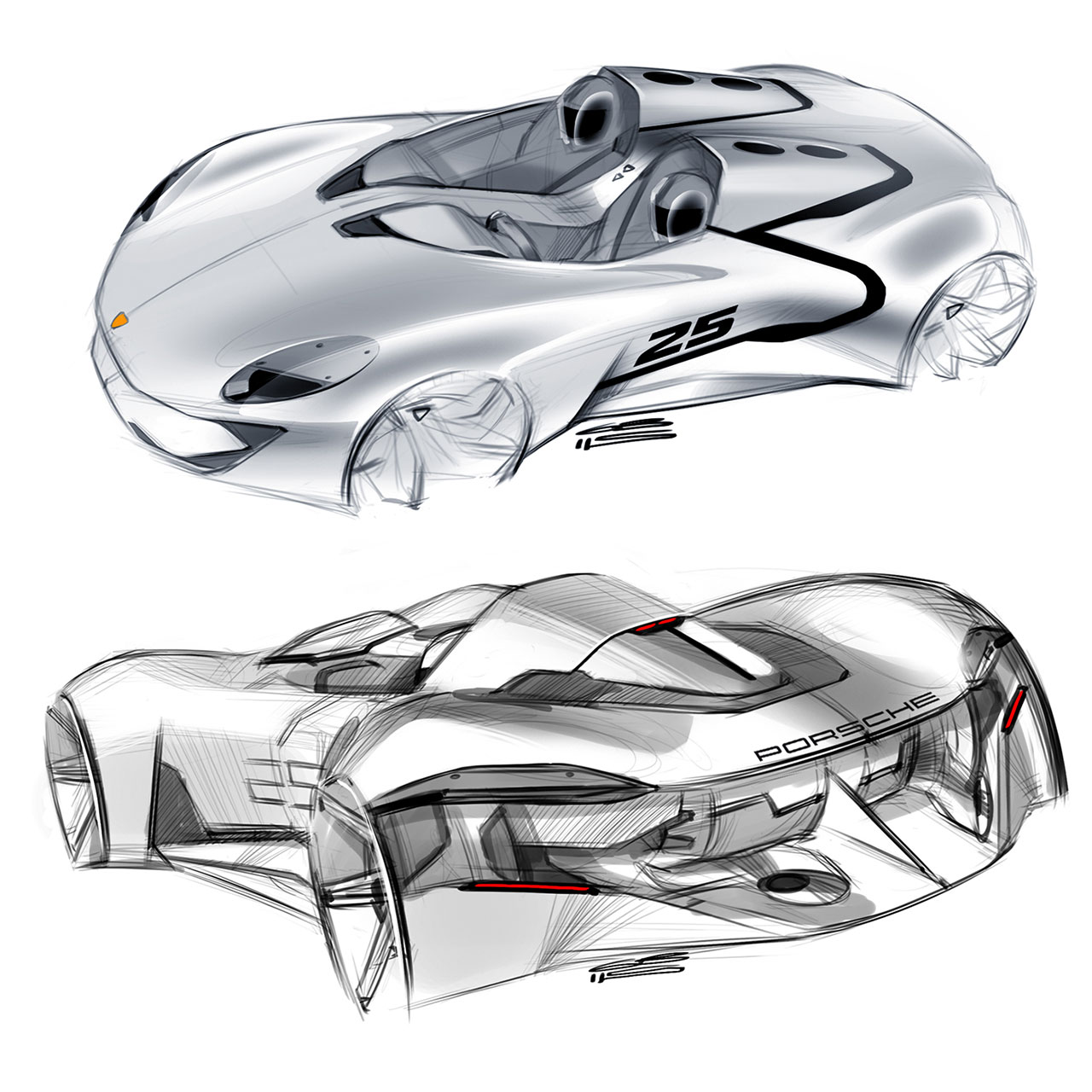 1280x1280 Porsche Concept Design Sketches