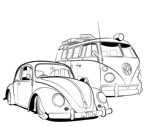 600x512 De Recherche D'images Pour Vw Camper Van Cartoon Sketch