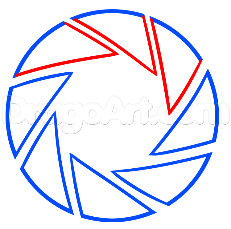 749x744 draw the aperture science logo from portal, step