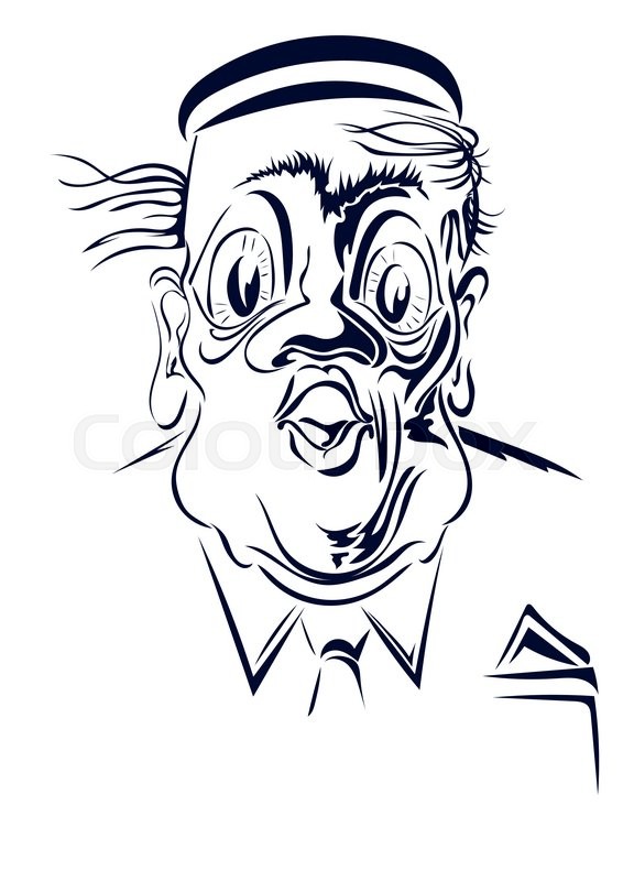 566x800 caricature portrait of a porter, stock vector colourbox