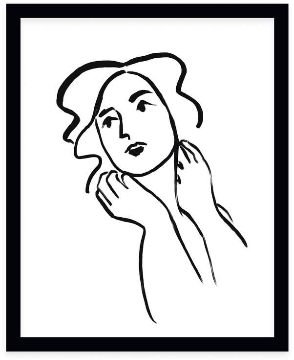 602x736 winston porter 'she daydreams' framed drawing print