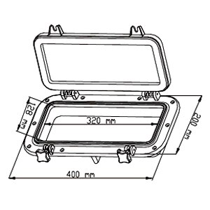 300x300 Seaflo Rectangular Porthole X