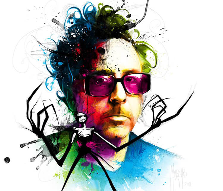 750x640 Portrait Of Tim Burton, Mixed Media