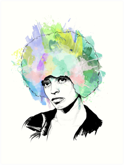 413x549 Angela Davis Portrait Art Art Prints