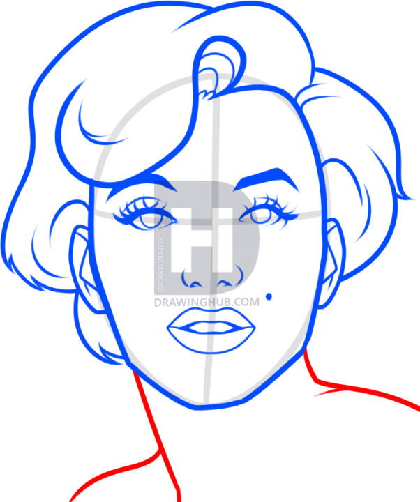 602x720 How To Draw Marilyn Monroe Easy, Step