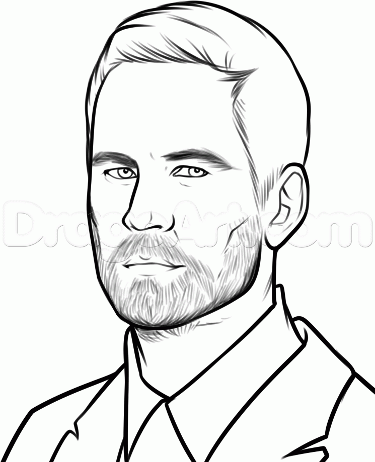 745x919 How To Draw Paul Walker, Step