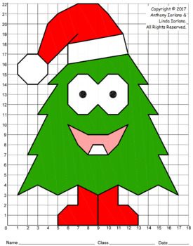 275x350 Christmas Tree Mystery Picture Draw Using Grids Christmas