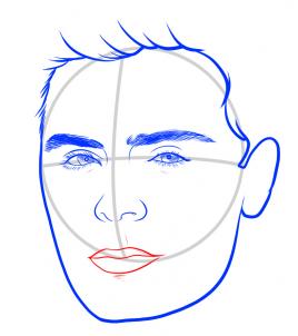 268x302 How To Draw Zac Efron, Zac Efron, Step