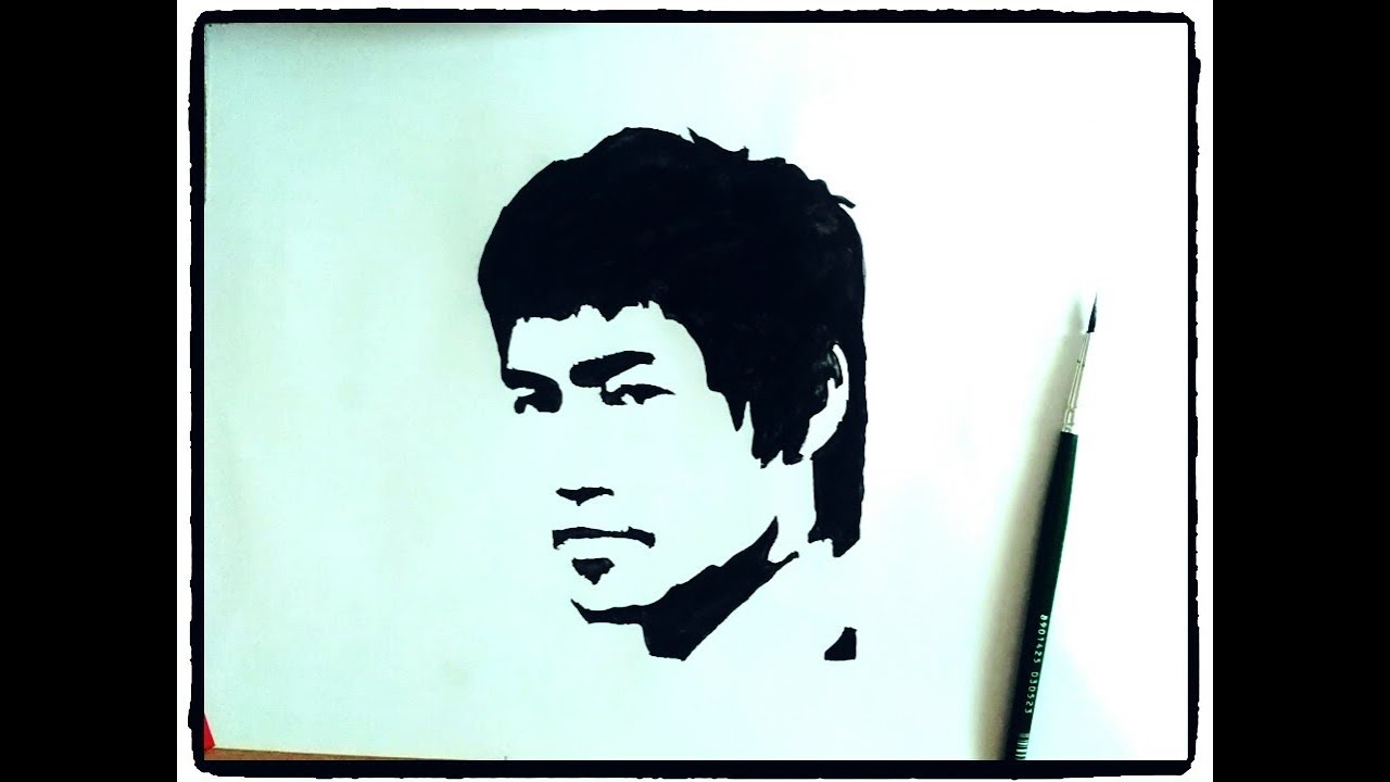 1280x720 How To Draw Bruce Lee Painting Tutorial In Simple Easy Step