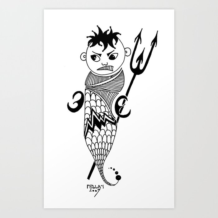 700x700 Neptune, Poseidon, Boy Art Print